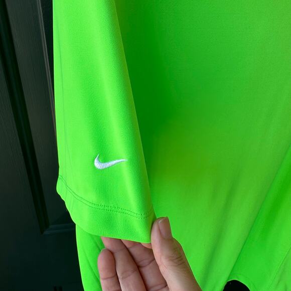 Nike Golf Dri-FIT Performance Polo Neon Green XL Trustmark Tournament Shirt - Picture 4 of 7